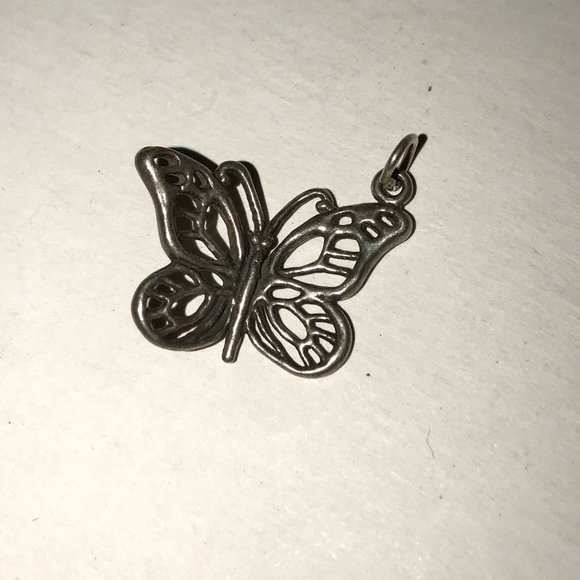 Sterling Silver Open Wing Butterfly Pendant - Picture 4 of 6